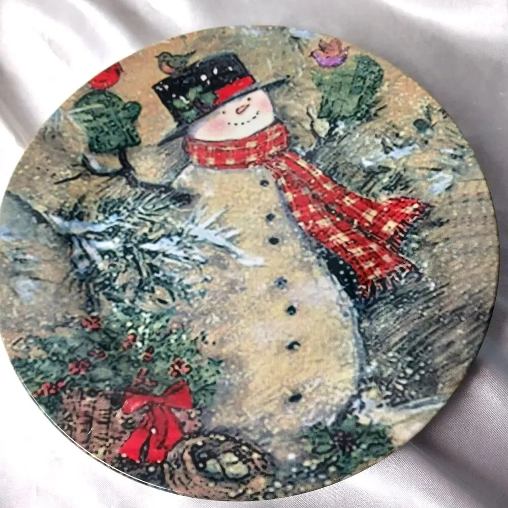 8'' DECORATIVE SNOWMAN MAN PLATE